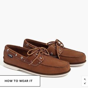 J. Crew Factory Classic leather boat shoes Item AL512*